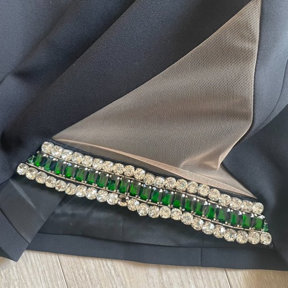 David Koma Black Jewel Sleeveless Crepe Embellished Mini Dress - Picture 7 of 10